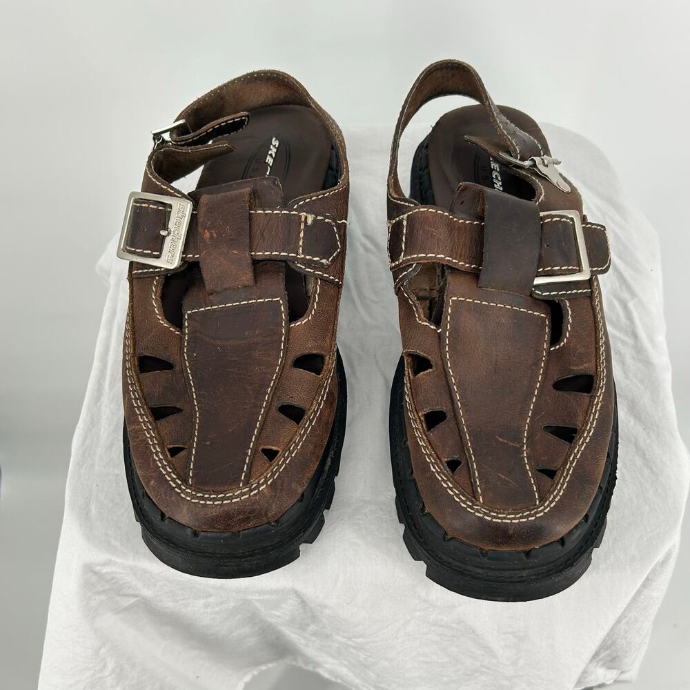 VTG 90s y2k Women's Skechers Buckle Chunky Platform Jammers Fisherman Sandals 9M - Picture 3 of 10